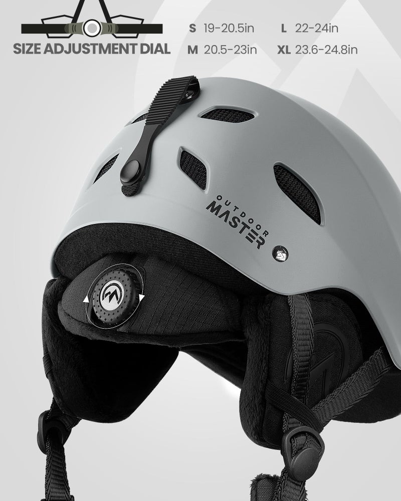 OutdoorMaster Kelvin Ski Helmet - Snowboard Helmet for Men, Women & Youth (Gray,S) - Image 5